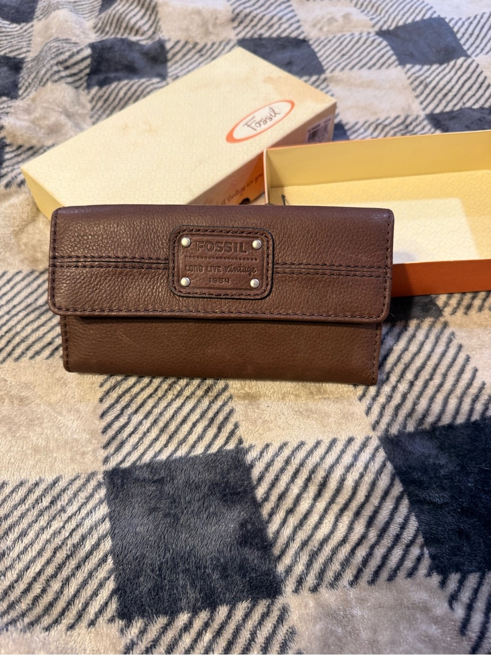 Fossil Dark Brown Leather Key & Card Holder